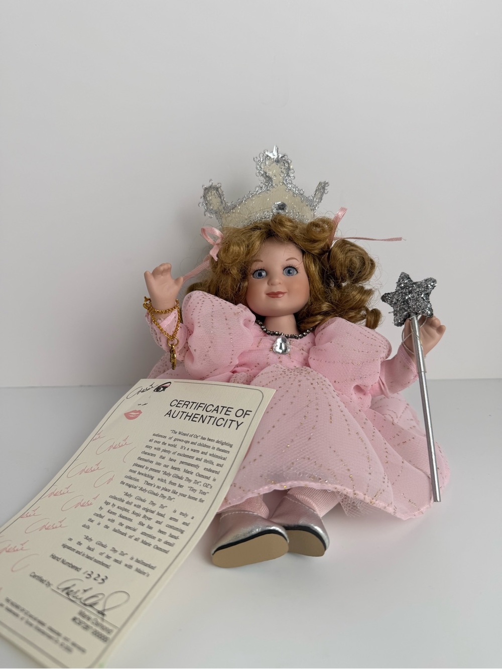 Marie Osmond Baby Glinda Tiny Tot Wizard of Oz Doll #1323 COA 2000 Collectible